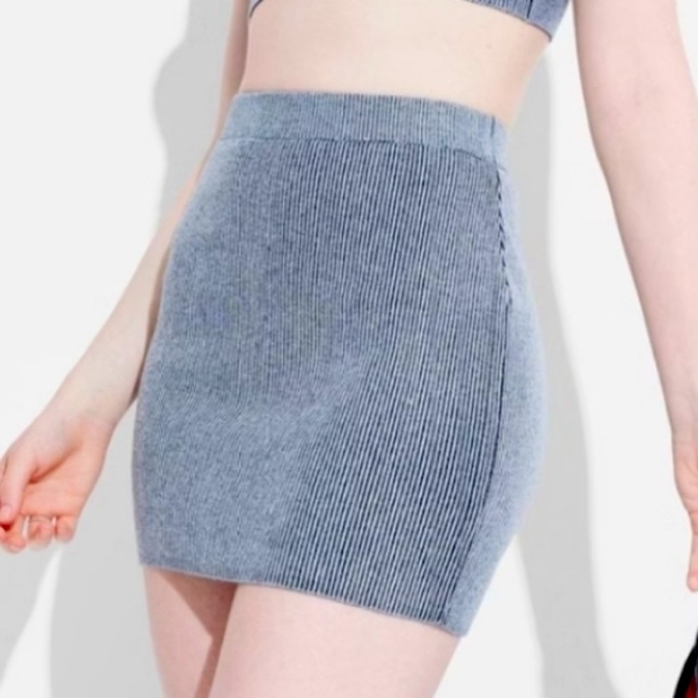 Women's Sweater Ribbed Mini Skirt - Wild Fable Navy Blue